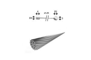 KABEL XLC VERS BINNEN 4.00 RVS SHX17